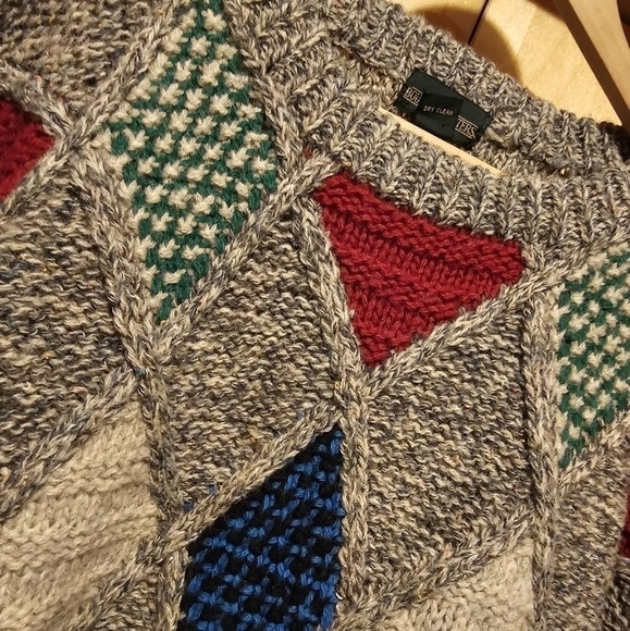 Vintage Y2K Boundary Waters Wool Blend Grandpacore Argyle Sweater XL - Picture 2 of 5